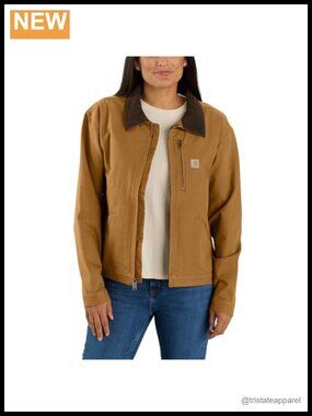 Carhartt Crawford Detroit Jacket Stretch Twill Lined Snap Cuffs